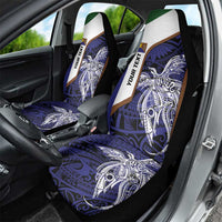 Personalised PNG Manus Province Car Seat Cover Bird of Paradise Tattoo Flag Motif - Polynesian Pride