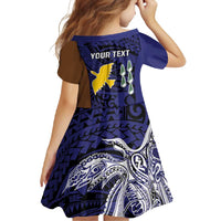 Personalised PNG Manus Province Family Matching Summer Maxi Dress and Hawaiian Shirt Bird of Paradise Tattoo Flag Motif - Polynesian Pride