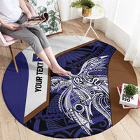 Personalised PNG Manus Province Round Carpet Bird of Paradise Tattoo Flag Motif LT9 - Polynesian Pride