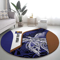 Personalised PNG Manus Province Round Carpet Bird of Paradise Tattoo Flag Motif LT9 - Polynesian Pride