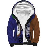 Personalised PNG Manus Province Sherpa Hoodie Bird of Paradise Tattoo Flag Motif LT9 Unisex Blue - Polynesian Pride