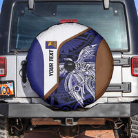 Personalised PNG Manus Province Spare Tire Cover Bird of Paradise Tattoo Flag Motif LT9 Blue - Polynesian Pride
