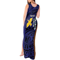 Personalised PNG Manus Province Tank Maxi Dress Bird of Paradise Tattoo Flag Motif LT9 - Polynesian Pride