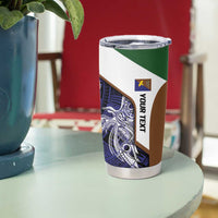 Personalised PNG Manus Province Tumbler Cup Bird of Paradise Tattoo Flag Motif - Polynesian Pride