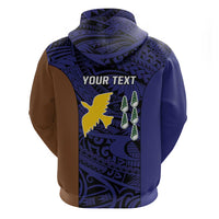 Personalised PNG Manus Province Zip Hoodie Bird of Paradise Tattoo Flag Motif - Polynesian Pride