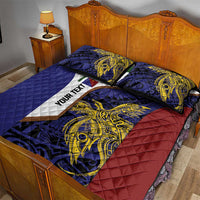 Personalised PNG Milne Bay Province Quilt Bed Set Bird of Paradise Tattoo Flag Motif - Polynesian Pride