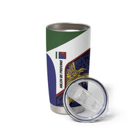 Personalised PNG Milne Bay Province Tumbler Cup Bird of Paradise Tattoo Flag Motif - Polynesian Pride