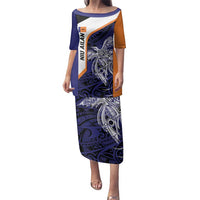 Personalised PNG New Ireland Family Matching Puletasi and Hawaiian Shirt Bird of Paradise Tattoo Flag Motif - Polynesian Pride