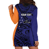 Personalised PNG New Ireland Hoodie Dress Bird of Paradise Tattoo Flag Motif - Polynesian Pride