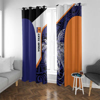 Personalised PNG New Ireland Window Curtain Bird of Paradise Tattoo Flag Motif - Polynesian Pride
