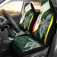 Personalised PNG Oro Province Car Seat Cover Bird of Paradise Tattoo Flag Motif - Polynesian Pride