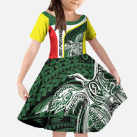 Personalised PNG Oro Province Family Matching Off Shoulder Maxi Dress and Hawaiian Shirt Bird of Paradise Tattoo Flag Motif - Polynesian Pride