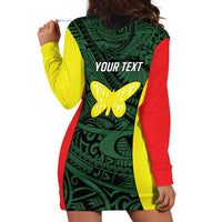 Personalised PNG Oro Province Hoodie Dress Bird of Paradise Tattoo Flag Motif - Polynesian Pride