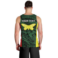 Personalised PNG Oro Province Men Tank Top Bird of Paradise Tattoo Flag Motif - Polynesian Pride