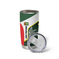 Personalised PNG Oro Province Tumbler Cup Bird of Paradise Tattoo Flag Motif - Polynesian Pride