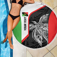 Personalised PNG Southern Highlands Province Beach Blanket Bird of Paradise Tattoo Flag Motif - Polynesian Pride