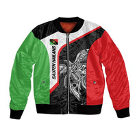 Personalised PNG Southern Highlands Province Bomber Jacket Bird of Paradise Tattoo Flag Motif - Polynesian Pride