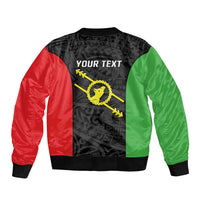 Personalised PNG Southern Highlands Province Bomber Jacket Bird of Paradise Tattoo Flag Motif - Polynesian Pride