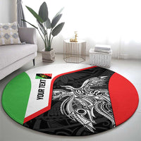 Personalised PNG Southern Highlands Province Round Carpet Bird of Paradise Tattoo Flag Motif - Polynesian Pride