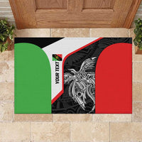 Personalised PNG Southern Highlands Province Rubber Doormat Bird of Paradise Tattoo Flag Motif - Polynesian Pride