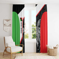 Personalised PNG Southern Highlands Province Window Curtain Bird of Paradise Tattoo Flag Motif - Polynesian Pride