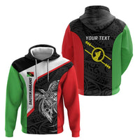 Personalised PNG Southern Highlands Province Zip Hoodie Bird of Paradise Tattoo Flag Motif - Polynesian Pride