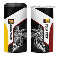 Personalised PNG Western Province 4 in 1 Can Cooler Tumbler Bird of Paradise Tattoo Flag Motif LT9 One Size: 16 oz Red - Polynesian Pride