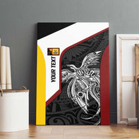 Personalised PNG Western Province Canvas Wall Art Bird of Paradise Tattoo Flag Motif - Polynesian Pride
