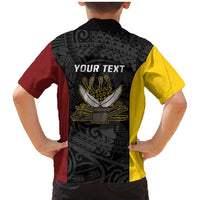 Personalised PNG Western Province Family Matching Mermaid Dress and Hawaiian Shirt Bird of Paradise Tattoo Flag Motif - Polynesian Pride