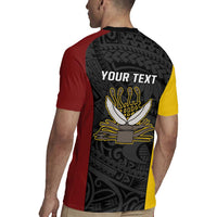 Personalised PNG Western Province Rugby Jersey Bird of Paradise Tattoo Flag Motif - Polynesian Pride