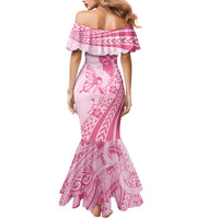 Pacific Girl and Butterfly Cancer Ribbon Personalised Mermaid Dress LT9 - Polynesian Pride