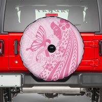 Pacific Girl and Butterfly Cancer Ribbon Personalised Spare Tire Cover