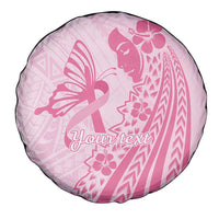 Pacific Girl and Butterfly Cancer Ribbon Personalised Spare Tire Cover