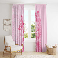 Pacific Girl and Butterfly Cancer Ribbon Personalised Window Curtain