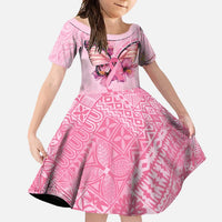 Faith Hope Love Butterfly Ribbon Personalised Family Matching Tank Maxi Dress and Hawaiian Shirt LT9 Daughter's Dress Pink - Polynesian Pride