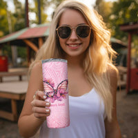 Faith Hope Love Butterfly Ribbon Personalised Skinny Tumbler