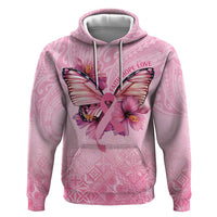 Faith Hope Love Butterfly Ribbon Personalised Zip Hoodie