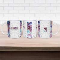 Custom New Zealand Aotearoa Ceramic Mug Pink Maori Paua Shell Indigenous - Polynesian Pride