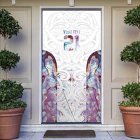 Custom New Zealand Aotearoa Door Cover Pink Maori Paua Shell Indigenous - Polynesian Pride