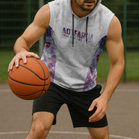 Custom New Zealand Aotearoa Sleeveless Hoodie Pink Maori Paua Shell Indigenous - Polynesian Pride