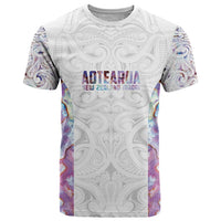 Custom New Zealand Aotearoa T Shirt Pink Maori Paua Shell Indigenous - Polynesian Pride