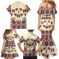 Papua Batik Motif Bird Of Paradise and Native Papuan Shield Family Matching Mermaid Dress and Hawaiian Shirt LT9 - Polynesian Pride