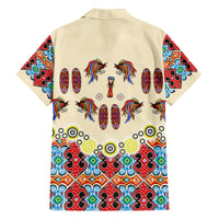 Papua Batik Motif Bird Of Paradise and Native Papuan Shield Family Matching Off Shoulder Long Sleeve Dress and Hawaiian Shirt LT9 - Polynesian Pride