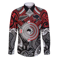 Aotearoa and Australia Family Matching Mermaid Dress and Hawaiian Shirt New Zealand Honour The Treaty Ake!Ake!Ake! LT9 Dad's Shirt - Long Sleeve Red - Polynesian Pride