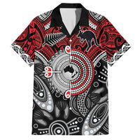 Aotearoa and Australia Family Matching Short Sleeve Bodycon Dress and Hawaiian Shirt New Zealand Honour The Treaty Ake!Ake!Ake! LT9 Dad's Shirt - Short Sleeve Red - Polynesian Pride