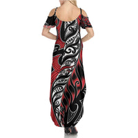 Koru Fern New Zealand Family Matching Summer Maxi Dress and Hawaiian Shirt Maori Tribal Pattern LT9 - Polynesian Pride