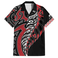 Koru Fern New Zealand Family Matching Tank Maxi Dress and Hawaiian Shirt Maori Tribal Pattern LT9 Dad's Shirt - Short Sleeve Red - Polynesian Pride