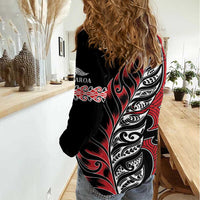 Koru Fern New Zealand Women Casual Shirt Maori Tribal Pattern LT9 - Polynesian Pride