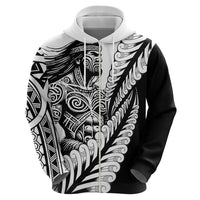 Koru Fern New Zealand Maori Tribal Warrior Zip Hoodie