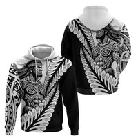 Koru Fern New Zealand Maori Tribal Warrior Zip Hoodie